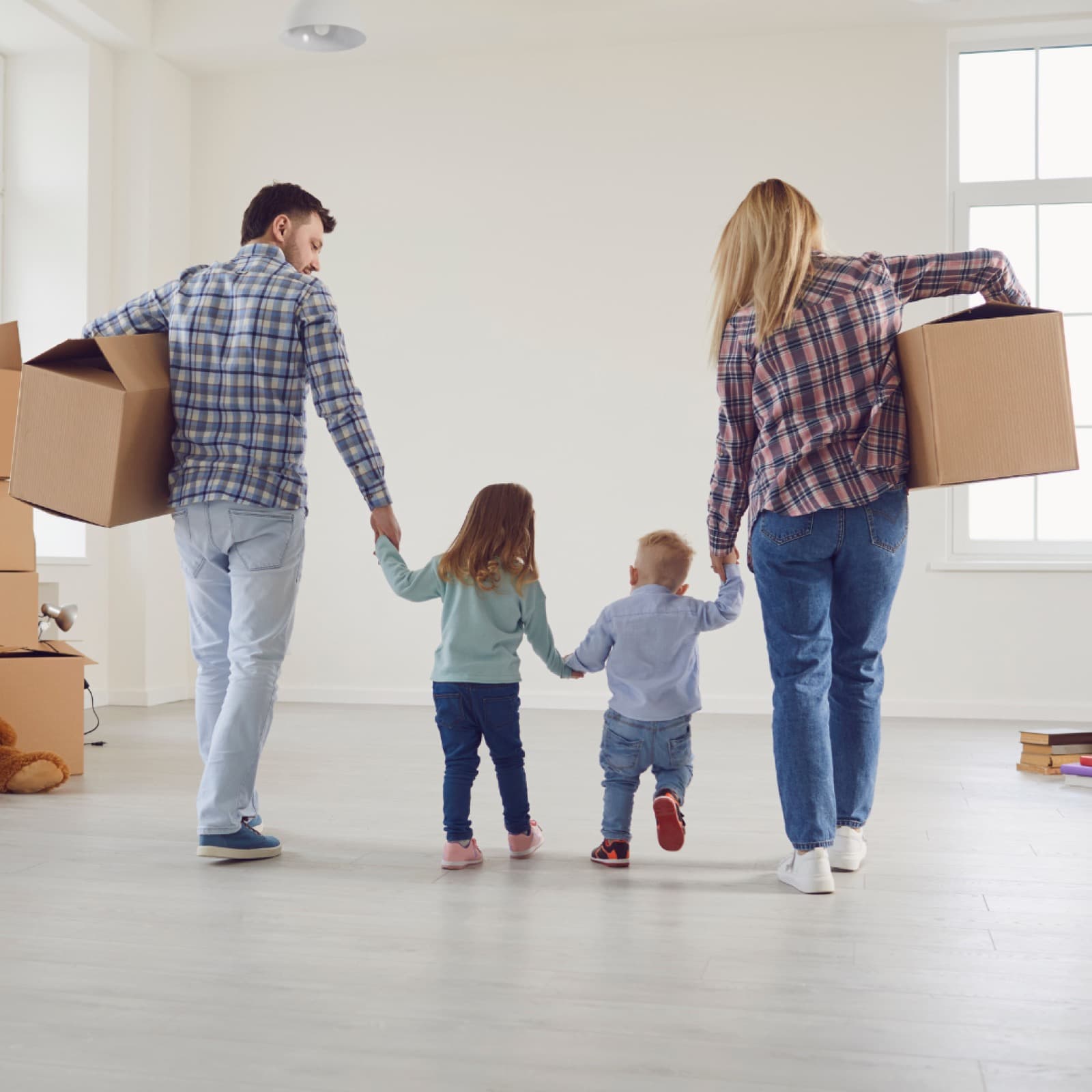 Family moving into the home after a fast cash sale